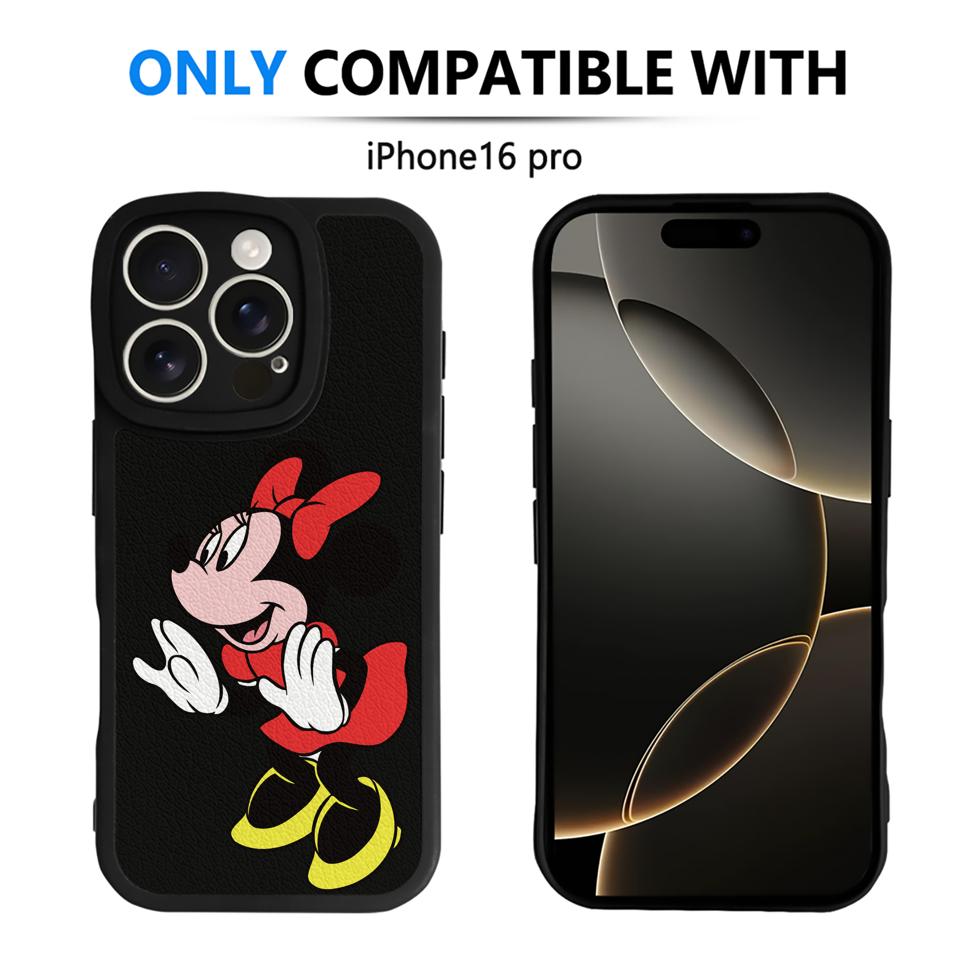（画像用） ミッキーマウス Mickey Mouse 【iPhone 16シリーズ対応】シリコンスマホケース（レザー調） 材質：シリコン